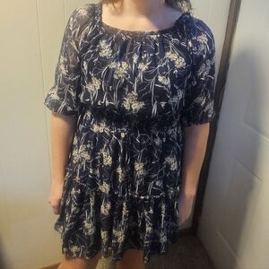 Floral Navy Dress